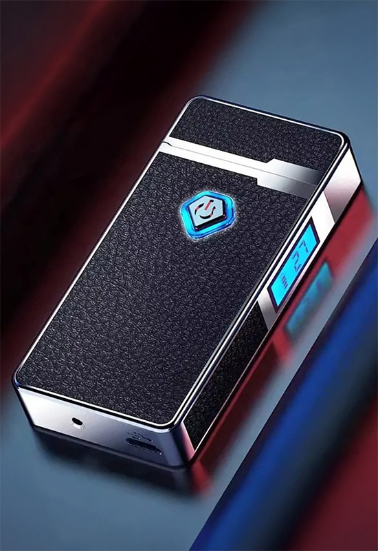 Judas K13 Usb Şarjlı 4 Arc Deri Kaplama Alevsiz Çakmak -New Style