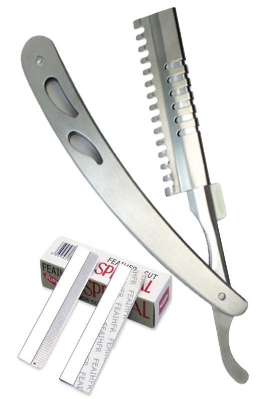Qualis U13 Full Metal Mekanizmalı Kaş Düzeltme-Saç İnceltme Ustura + 10'lu Platinum Jilet
