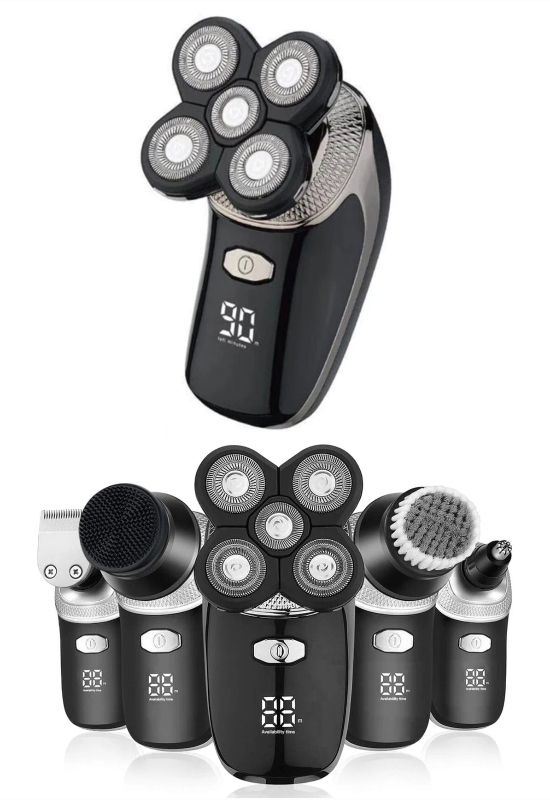Qualis D8 5 Kafa Tıraş Makinesi + R4 Elektrikli Şarj edilebilir Saç Kesme Tıraş Makinesi